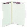 Supertab Pressboard Fastener Folders With Two Safeshield Fasteners, 2" Expansion, Legal Size, Gray-Green, 25/Box