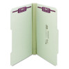 Recycled Pressboard Fastener Folders, 2/5 Tab: R Of C, Expands 2", 2 Safeshield Fasteners, Legal Size, Gray-Green, 25/Box