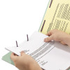 Recycled Pressboard Fastener Folders, 2/5 Tab: R Of C, Expands 2", 2 Safeshield Fasteners, Legal Size, Gray-Green, 25/Box