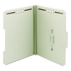 Recycled Pressboard Fastener Folders, 1/3-Cut Tab: Assorted, Expands 1", 2 Fasteners, Legal Size, Gray-Green, 25/Box