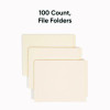 Heavyweight Manila End Tab Folders, 9.5" High Front, Straight Tabs, Letter Size, 0.75" Expansion, Manila, 100/Box
