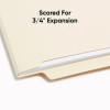 Heavyweight Manila End Tab Folders, 9.5" High Front, Straight Tabs, Letter Size, 0.75" Expansion, Manila, 100/Box