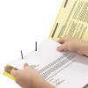 End Tab Pressboard Classification Folders, Expands 2", 2 Dividers, 6 Safeshield Fasteners, Letter Size, Yellow, 10/Box