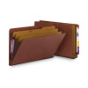 End Tab Pressboard Classification Folders, Eight Safeshield Fasteners, 3" Expansion, 3 Dividers, Legal Size, Red, 10/Box