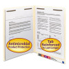 Reinforced End Tab Fastener Folders With Antimicrobial Protection, Expands 0.75", 2 Fasteners, Letter Size, Manila, 50/Box