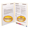 End Tab Fastener Folders With Reinforced Straight Tabs, 14-Pt Manila, 2 Fasteners, Letter Size, Manila Exterior, 50/Box