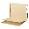 Fastener Folder With Divider, Straight Tab, Expands 0.75", 1 Divider, 4 Fasteners, Letter Size, Manila, 50/Box