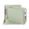 End Tab Pressboard Classification Folders, Two Safeshield Coated Fasteners, 3" Expansion, Letter Size, Gray-Green, 25/Box