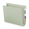 End Tab Pressboard Classification Folders, Two Safeshield Coated Fasteners, 3" Expansion, Letter Size, Gray-Green, 25/Box