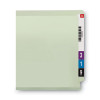 End Tab Pressboard Classification Folders, Straight Tab, Expands 3", 2 Safeshield Fasteners, Letter Size, Gray-Green, 25/Box