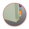End Tab Pressboard Classification Folders, Straight Tab, Expands 3", 2 Safeshield Fasteners, Letter Size, Gray-Green, 25/Box