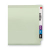 End Tab Pressboard Classification Folders, Two Safeshield Coated Fasteners, 1" Expansion, Legal Size, Gray-Green, 25/Box