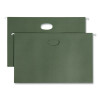 Hanging Pockets With Full-Height Gusset, 1 Section, 1.75" Capacity, Legal Size, Standard Green, 25/Box