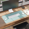 Vegan Leather Desk Pads, 31.5" x 15.7", Light Blue