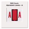A-Z Color-Coded End Tab Filing Labels, A, 1 X 1.25, White, 500/Roll