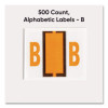 A-Z Color-Coded End Tab Filing Labels, B, 1 X 1.25, White, 500/Roll