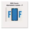 A-Z Color-Coded End Tab Filing Labels, F, 1 X 1.25, White, 500/Roll