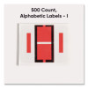 A-Z Color-Coded End Tab Filing Labels, I, 1 X 1.25, White, 500/Roll