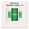 A-Z Color-Coded End Tab Filing Labels, M, 1 X 1.25, White, 500/Roll