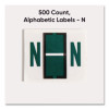 A-Z Color-Coded End Tab Filing Labels, N, 1 X 1.25, White, 500/Roll