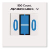 A-Z Color-Coded End Tab Filing Labels, O, 1 X 1.25, White, 500/Roll