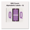 A-Z Color-Coded End Tab Filing Labels, Q, 1 X 1.25, White, 500/Roll