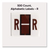 A-Z Color-Coded End Tab Filing Labels, R, 1 X 1.25, White, 500/Roll