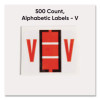 A-Z Color-Coded End Tab Filing Labels, V, 1 X 1.25, White, 500/Roll