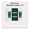 A-Z Color-Coded End Tab Filing Labels, W, 1 X 1.25, White, 500/Roll