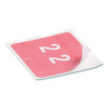 Numerical End Tab File Folder Labels, 2, 1.5 X 1.5, Pink, 250/Roll