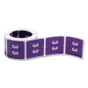 Numerical End Tab File Folder Labels, 3, 1.5 X 1.5, Purple, 250/Roll