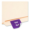 Numerical End Tab File Folder Labels, 3, 1.5 X 1.5, Purple, 250/Roll