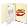 Self-Adhesive Folder Dividers For Top/End Tab Folders, 2 Fasteners, Letter Size, Manila, 100/Box