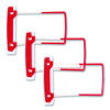 U-Clip Bonded Fasteners, 2" Capacity, 2.75" Center To Center, Red/White, 100/Box