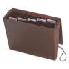 Six-Pocket Subject File With Insertable Tabs, 5.25" Expansion, 6 Sections, Elastic Cord, 1/5-Cut Tabs, Letter Size, Redrope