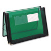 Poly Wallets, 2.25" Expansion, 1 Section, Elastic Cord Closure, Letter Size, Translucent Green