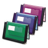 Poly Wallets, 2.25" Expansion, 1 Section, Elastic Cord Closure, Letter Size, Translucent Blue