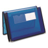 Poly Wallets, 2.25" Expansion, 1 Section, Elastic Cord Closure, Letter Size, Translucent Blue