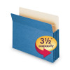 Colored File Pockets, 3.5" Expansion, Letter Size, Blue