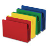 Poly Drop Front File Pockets, 3.5" Expansion, Legal Size, Assorted Colors, 4/Box