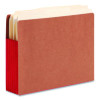 Redrope Drop-Front End Tab File Pockets, Fully Lined 6.5" High Gussets, 5.25" Expansion, Letter Size, Redrope/Red, 10/Box