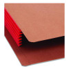Redrope Drop-Front End Tab File Pockets, Fully Lined 6.5" High Gussets, 5.25" Expansion, Letter Size, Redrope/Red, 10/Box