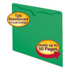 Colored File Jackets With Reinforced Double-Ply Tab, Straight Tab, Letter Size, Green, 100/Box
