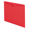 Colored File Jackets With Reinforced Double-Ply Tab, Straight Tab, Letter Size, Red, 100/Box