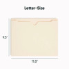 Manila File Jackets, 2-Ply Straight Tab, Letter Size, Manila, 50/Box