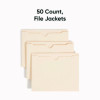 Manila File Jackets, 2-Ply Straight Tab, Letter Size, Manila, 50/Box