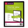 Frame View Poly Two-Pocket Folder, Accommodates (100) 11 x 8.5 Sheets, Clear/Black, 5/Pack