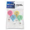 Id Slide-Style Belt Clip Card Reels, 30" Extension, Round, Green/Light Blue/Pink/Yellow, 4/Pack