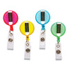Id Slide-Style Belt Clip Card Reels, 30" Extension, Round, Green/Light Blue/Pink/Yellow, 4/Pack