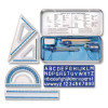Xcellence Mathematical Instrument Set, Plastic, Clear/Blue